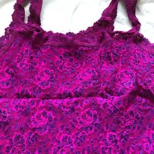 Hanky lanky pink purple lace tank top